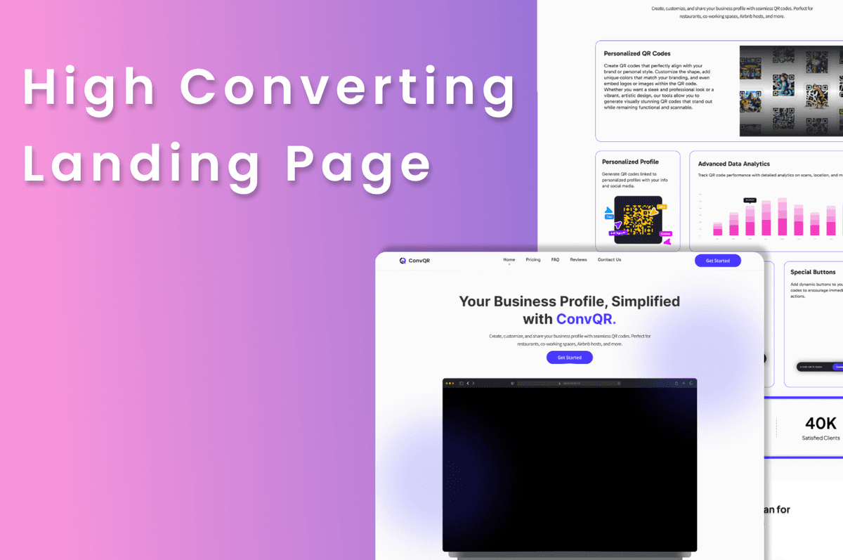 A modern landing page design showcasing conversion optimization elements